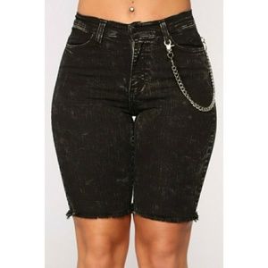 acid wash high waisted bermuda shorts